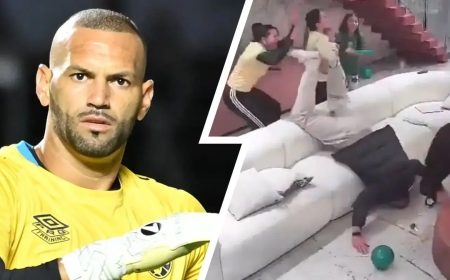 Gremio goalkeeper Weverton faints from excitement of being picked in Brazil's 2026 World Cup squad - his family members ignore him in wild celebration scenes