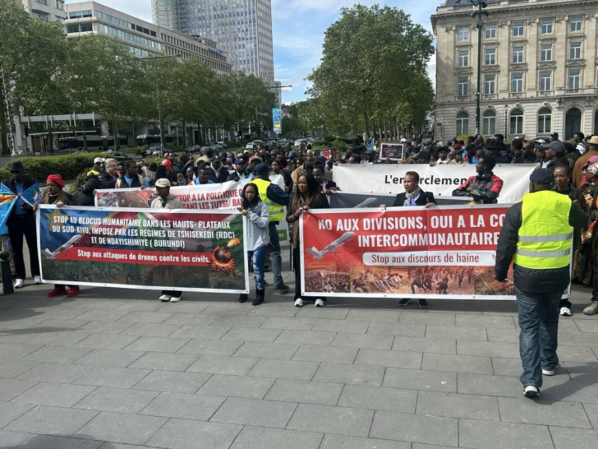 Brussels: Congolese Protest Against DR Congo and Burundi Attacks in Minembwe
