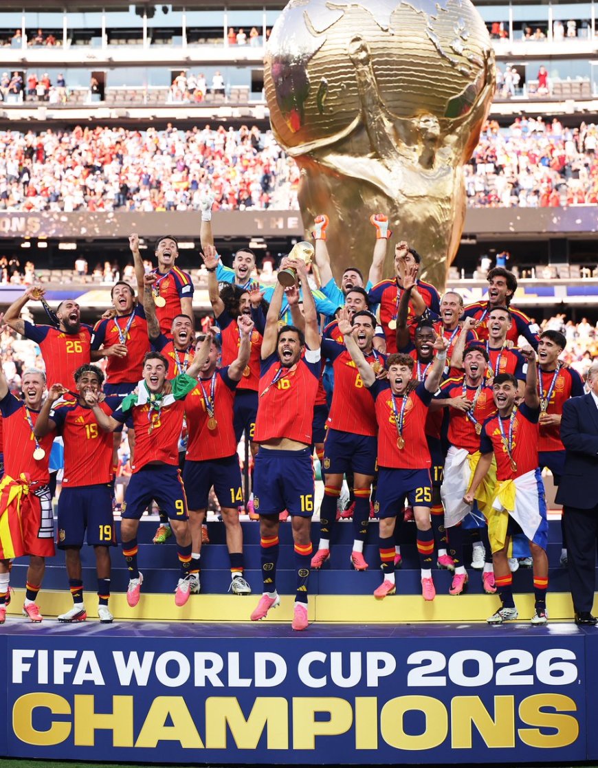 Spain is the 2026 World Cup champion, defeating Argentina for its 2nd title